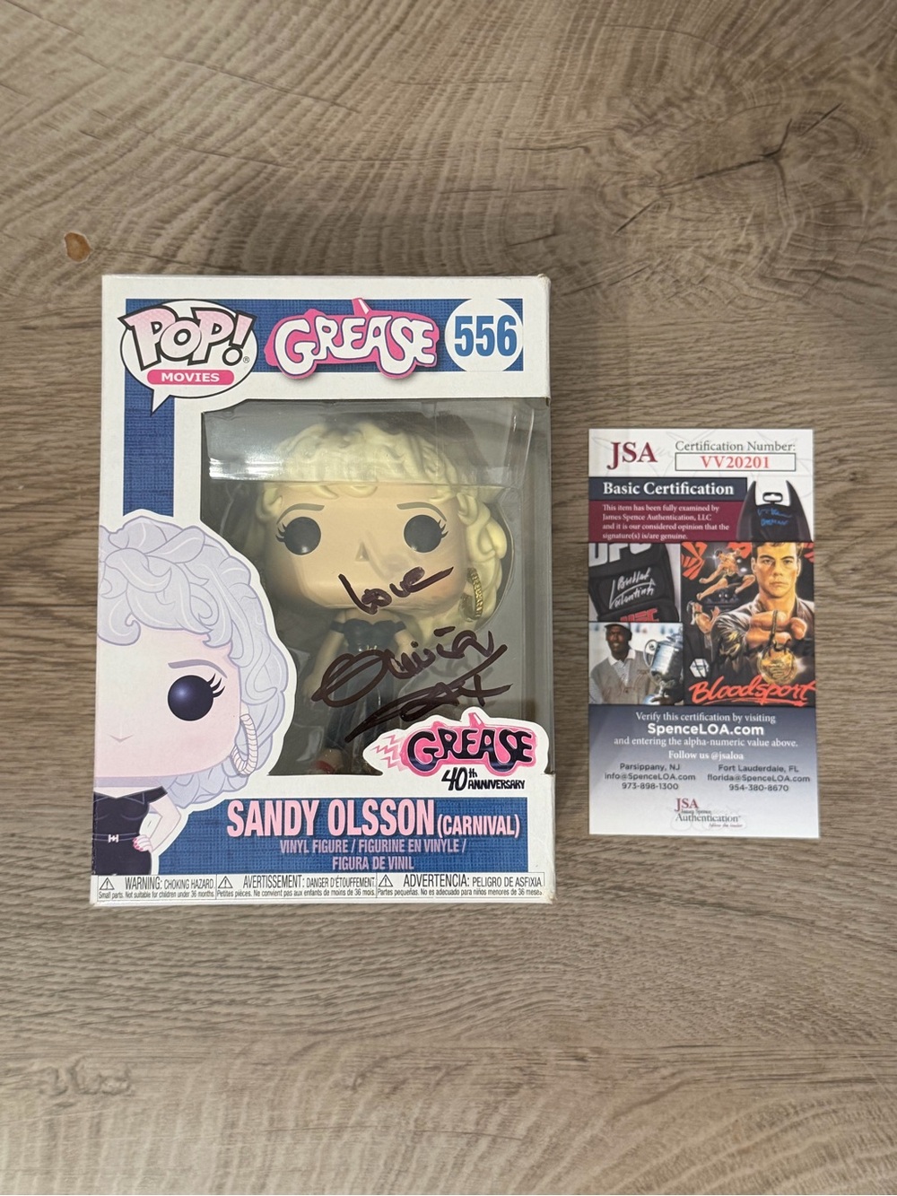 Olivia Newton John Signed Funko Pop #56 Sandy Olsson (Grease) - JSA COA